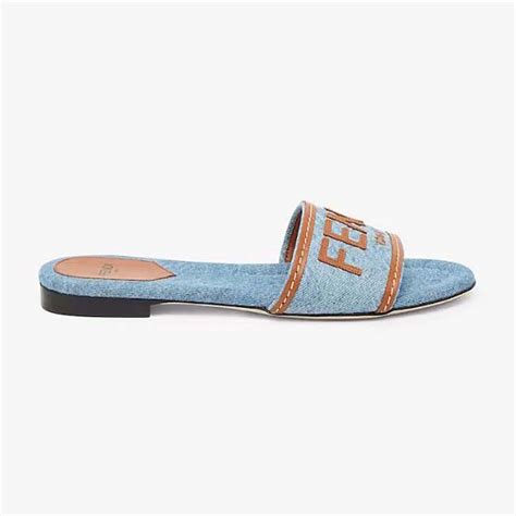 fendi slides saks|Fendi denim sandals.